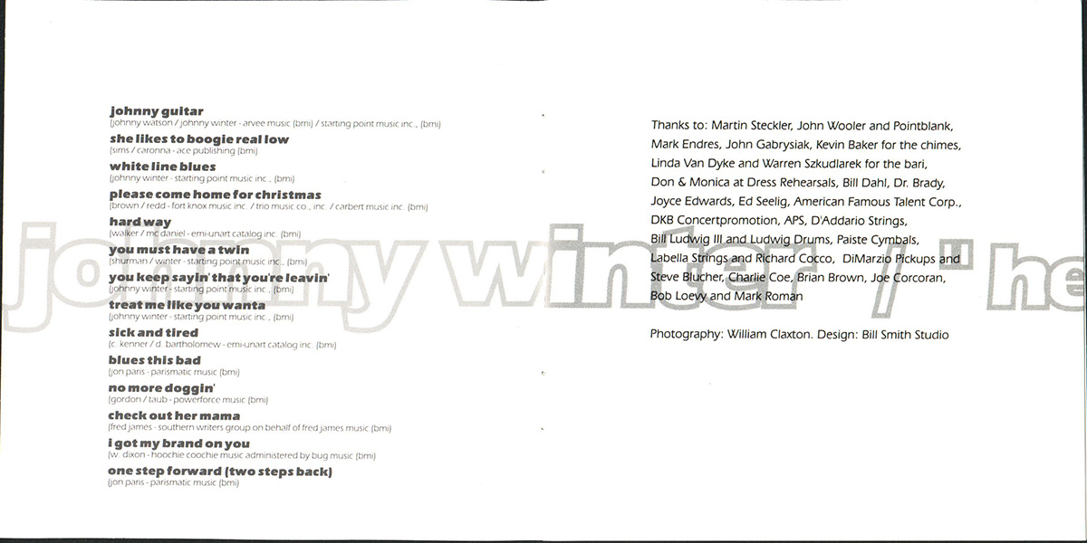 Photo Two Of The Inner pages JOHNNY WINTER - Hey Where's Your Brother? 